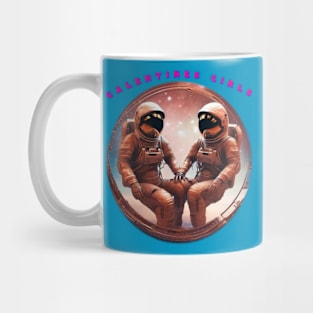 Galentines girls holding hands through the astronaut suit Mug